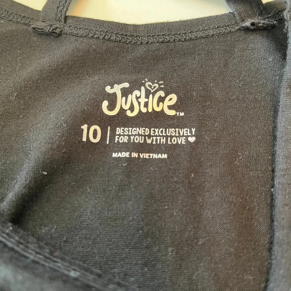 Justice NEW YORK CITY black short sleeve t-shirt shirt Girls‎ size 10